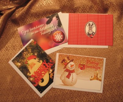 Sfeervolle Kerstansichtkaarten met enveloppe